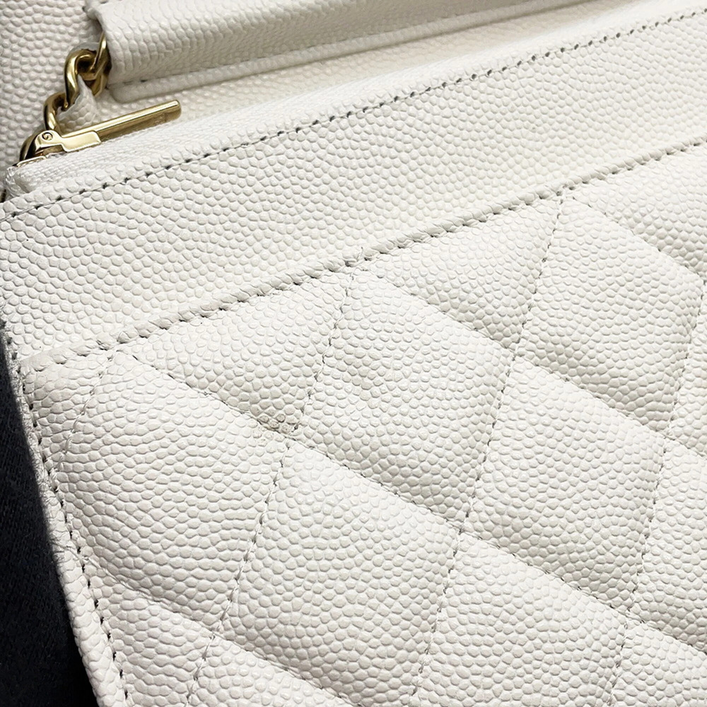 CHANEL White Caviar Leather Logo Wallet - Picture 8 of 13